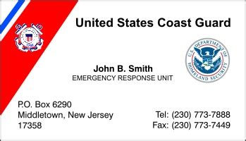 uscgaux business card template.